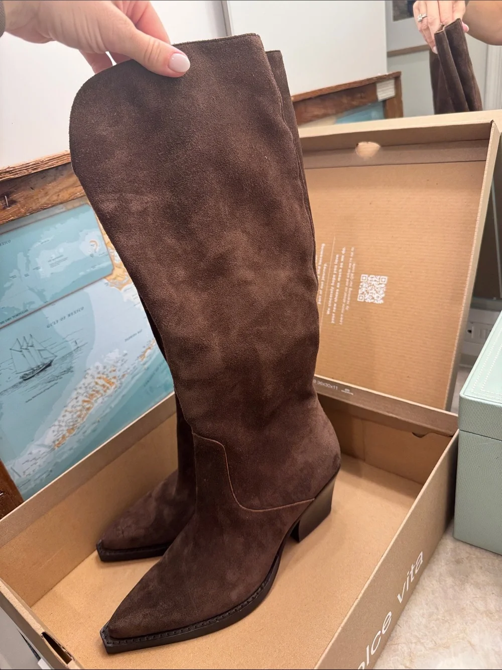Dolce Vita Raj Dark Brown Suede Over-the-Knee Boots
